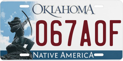 OK license plate 067AOF