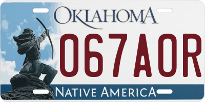 OK license plate 067AOR