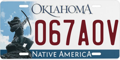 OK license plate 067AOV