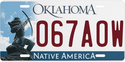 OK license plate 067AOW