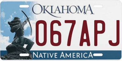 OK license plate 067APJ
