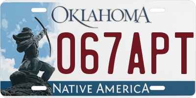 OK license plate 067APT