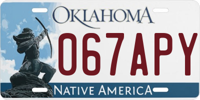 OK license plate 067APY