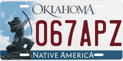 OK license plate 067APZ