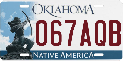 OK license plate 067AQB