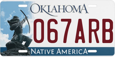 OK license plate 067ARB