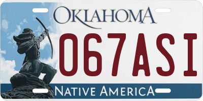OK license plate 067ASI
