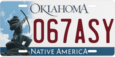 OK license plate 067ASY