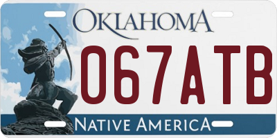 OK license plate 067ATB