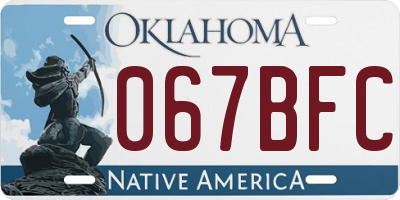 OK license plate 067BFC