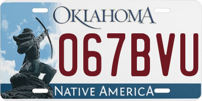 OK license plate 067BVU