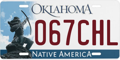 OK license plate 067CHL