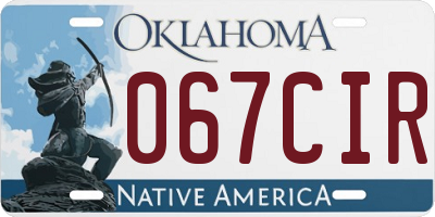 OK license plate 067CIR