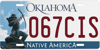 OK license plate 067CIS