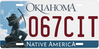 OK license plate 067CIT