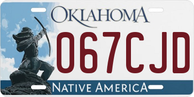 OK license plate 067CJD
