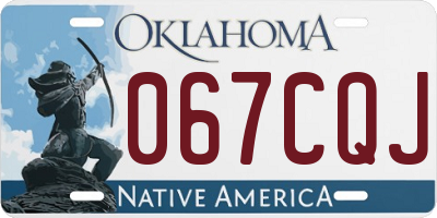 OK license plate 067CQJ