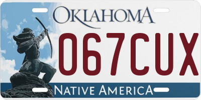 OK license plate 067CUX