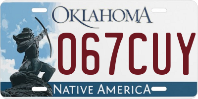 OK license plate 067CUY