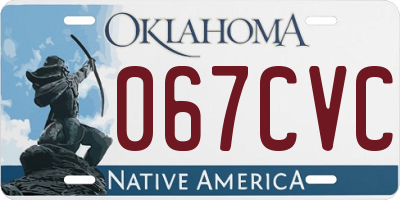OK license plate 067CVC