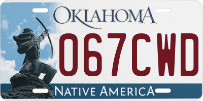 OK license plate 067CWD