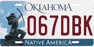 OK license plate 067DBK