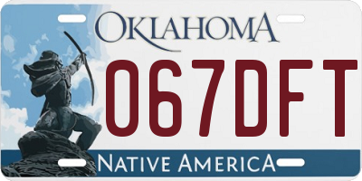 OK license plate 067DFT