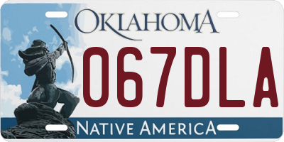 OK license plate 067DLA
