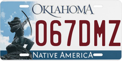 OK license plate 067DMZ