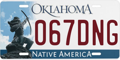 OK license plate 067DNG