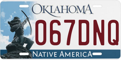 OK license plate 067DNQ