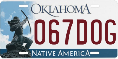 OK license plate 067DOG