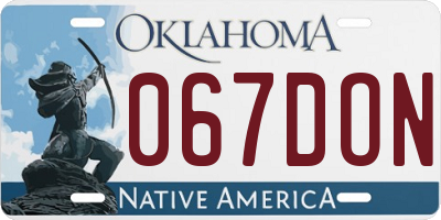 OK license plate 067DON