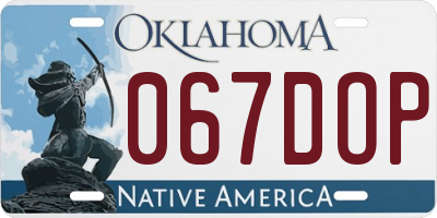 OK license plate 067DOP