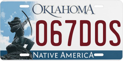 OK license plate 067DOS