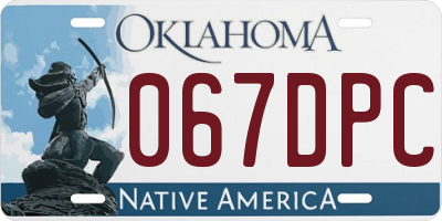OK license plate 067DPC