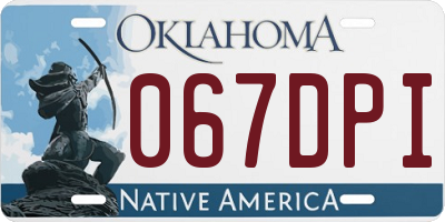 OK license plate 067DPI