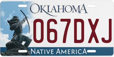 OK license plate 067DXJ