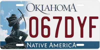 OK license plate 067DYF