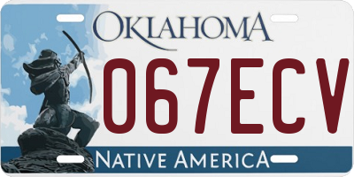 OK license plate 067ECV