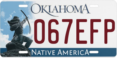 OK license plate 067EFP