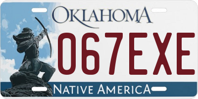 OK license plate 067EXE