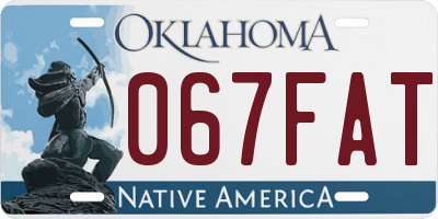 OK license plate 067FAT
