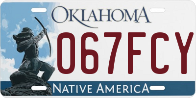 OK license plate 067FCY