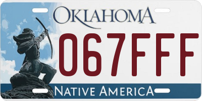 OK license plate 067FFF