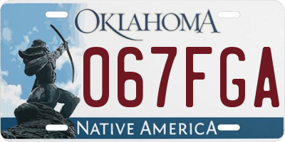 OK license plate 067FGA