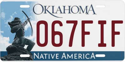 OK license plate 067FIF