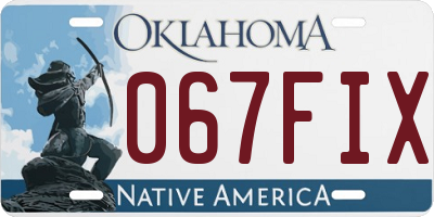 OK license plate 067FIX