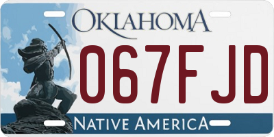 OK license plate 067FJD