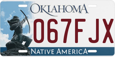 OK license plate 067FJX